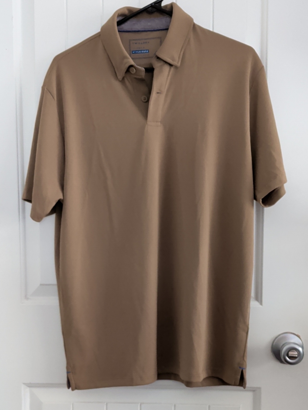 Twillory Men’s Athleisure Polo Shirt in Khaki Brown